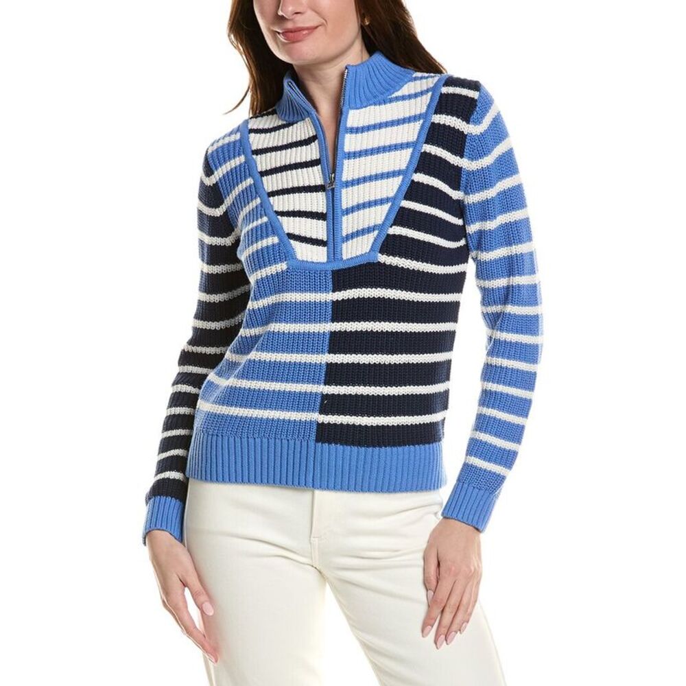 Tyler Böe Womens  Boat Shaker Knit 1/2-Zip Sweater, Blue